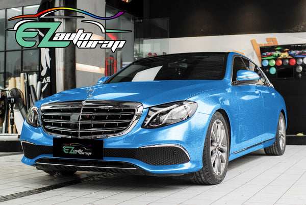 Gloss Diamond Glitter Light Blue Vinyl Wrap