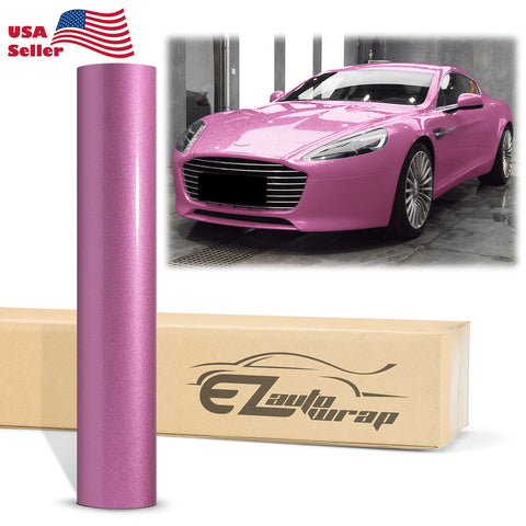 Gloss Diamond Glitter Pink Vinyl Wrap