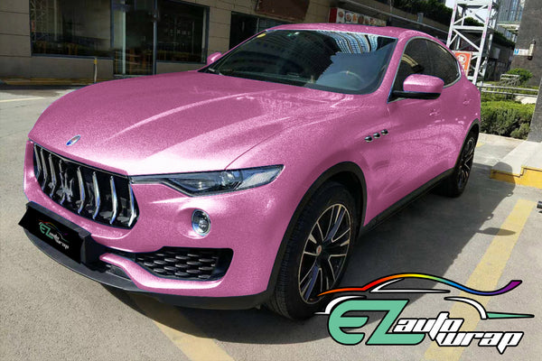 Gloss Diamond Glitter Pink Vinyl Wrap