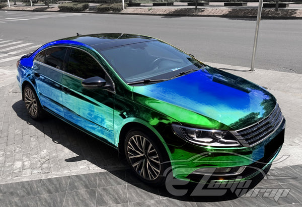 Neo Holographic Blue Green Vinyl Wrap