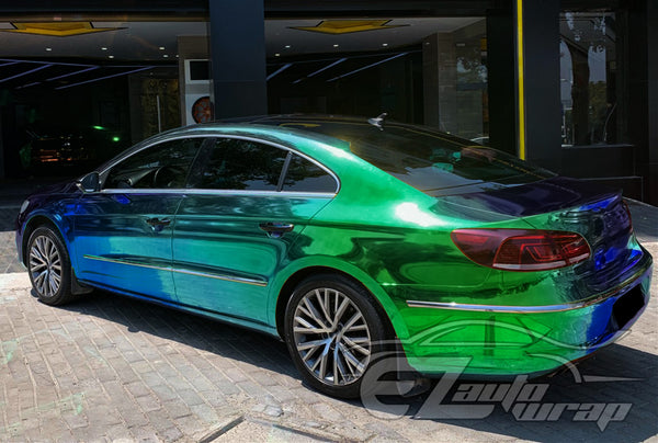 Neo Holographic Blue Green Vinyl Wrap