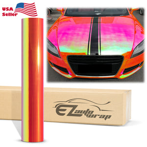 Neo Holographic Red Vinyl Wrap