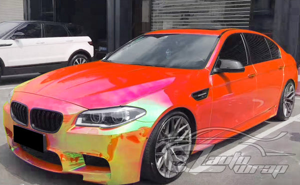 Neo Holographic Red Vinyl Wrap