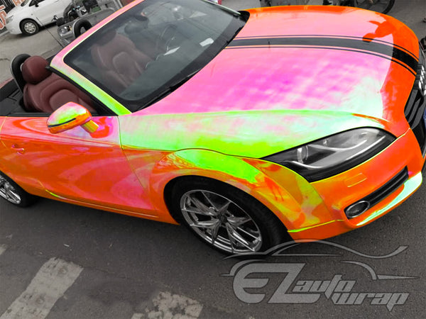 Neo Holographic Red Vinyl Wrap