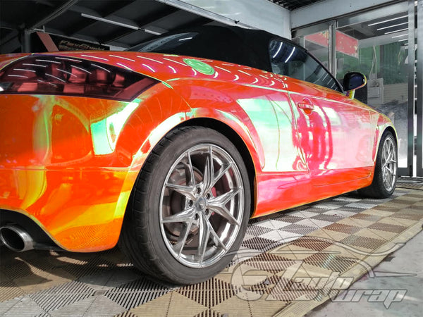 Neo Holographic Red Vinyl Wrap