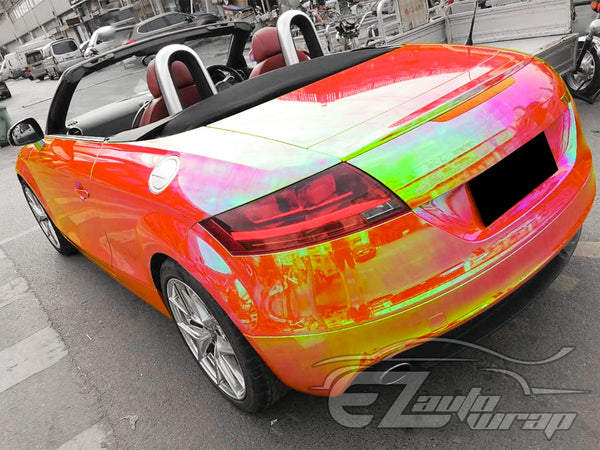 Neo Holographic Red Vinyl Wrap