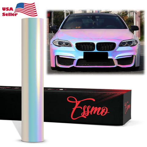 PET Neo Holographic Satin White Chrome Vinyl Wrap