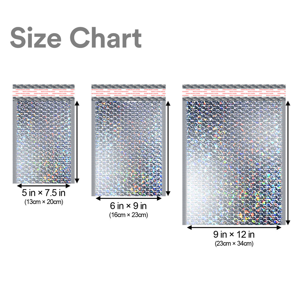 Holographic Glamour Bubble Mailer Mailing Shipping Multipurpose Waterp ...