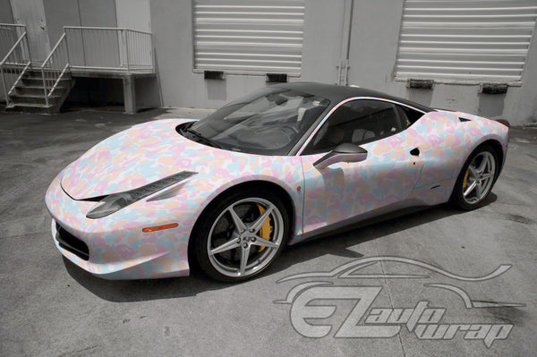 Camouflage Ape Bubblegum Orange Vinyl Wrap