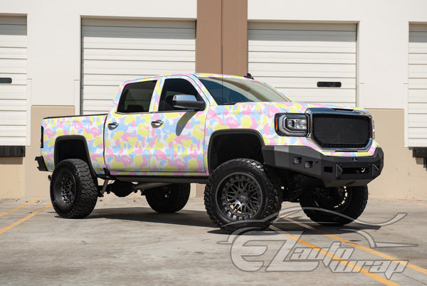 Camouflage Ape Bubblegum Yellow Vinyl Wrap