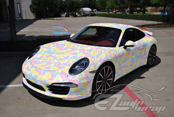 Camouflage Ape Bubblegum Yellow Vinyl Wrap