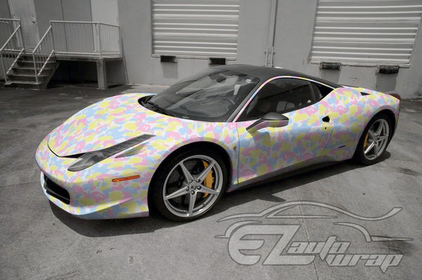 Camouflage Ape Bubblegum Yellow Vinyl Wrap