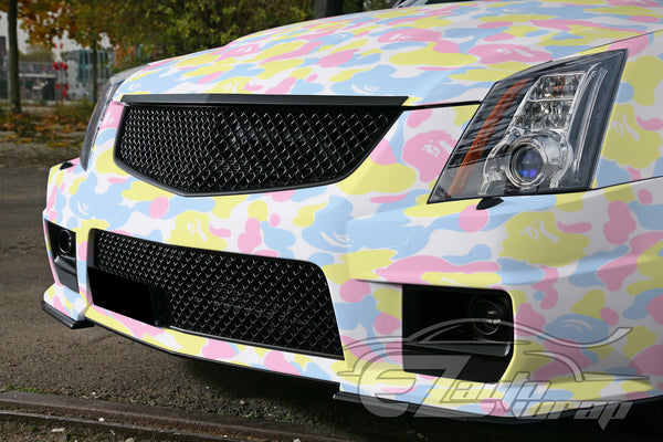 Camouflage Ape Bubblegum Yellow Vinyl Wrap