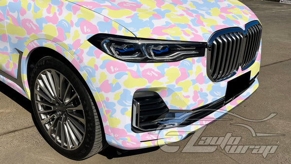 Camouflage Ape Bubblegum Yellow Vinyl Wrap