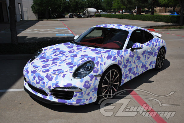 Camouflage Ape Blue Vinyl Wrap