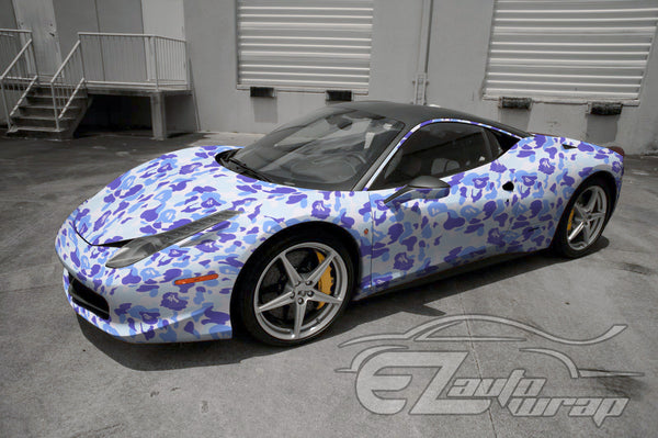 Camouflage Ape Blue Vinyl Wrap