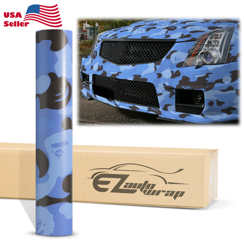 Camouflage Ape Dark Blue Vinyl Wrap