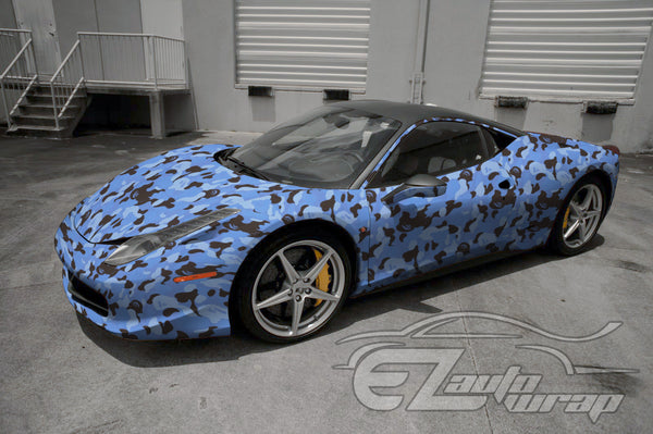Camouflage Ape Dark Blue Vinyl Wrap