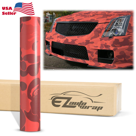 Camouflage Ape Red Vinyl Wrap