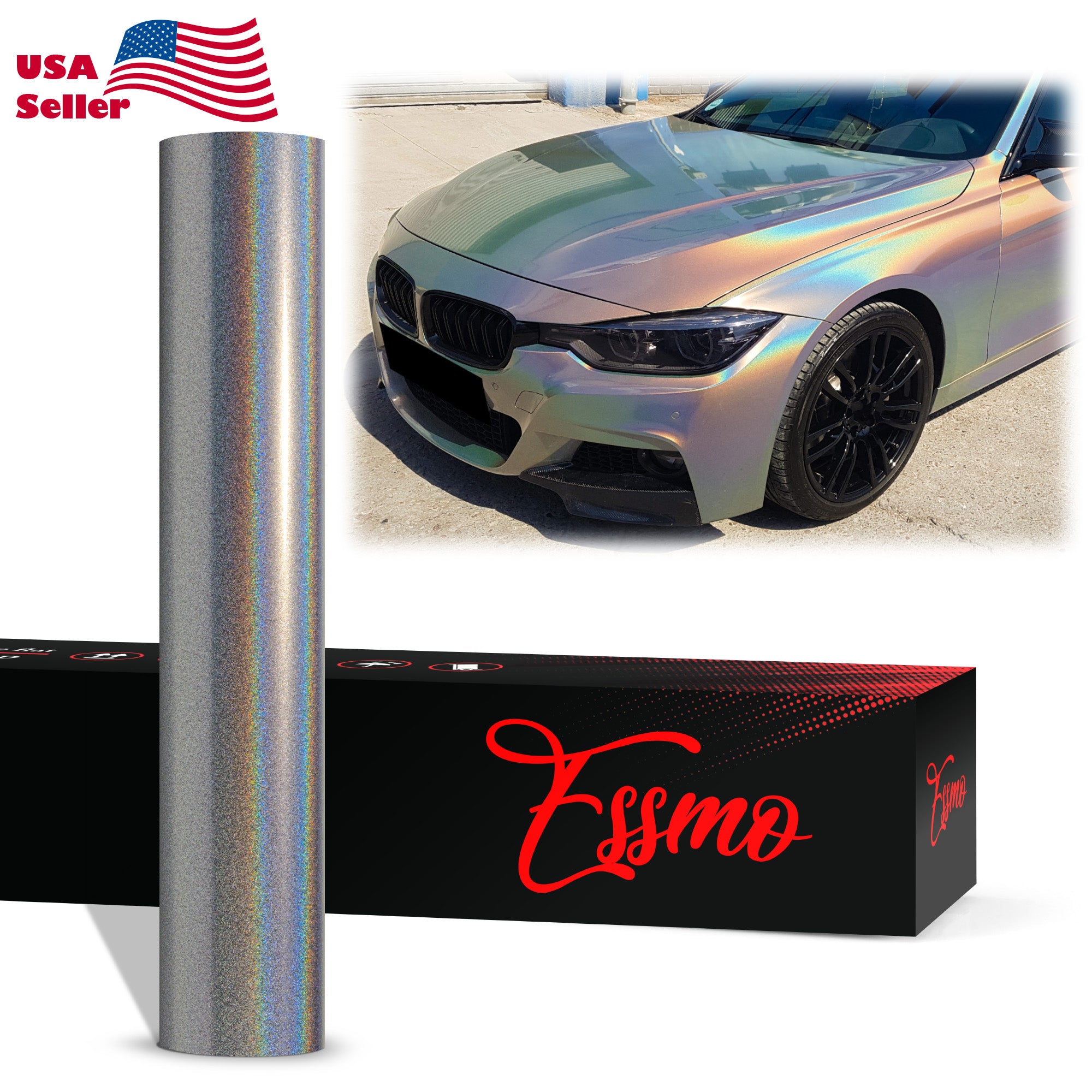 PET Laser Flip Gloss Silver Vinyl Wrap
