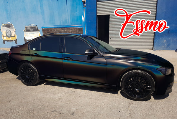 PET Laser Flip Gloss Black Vinyl Wrap