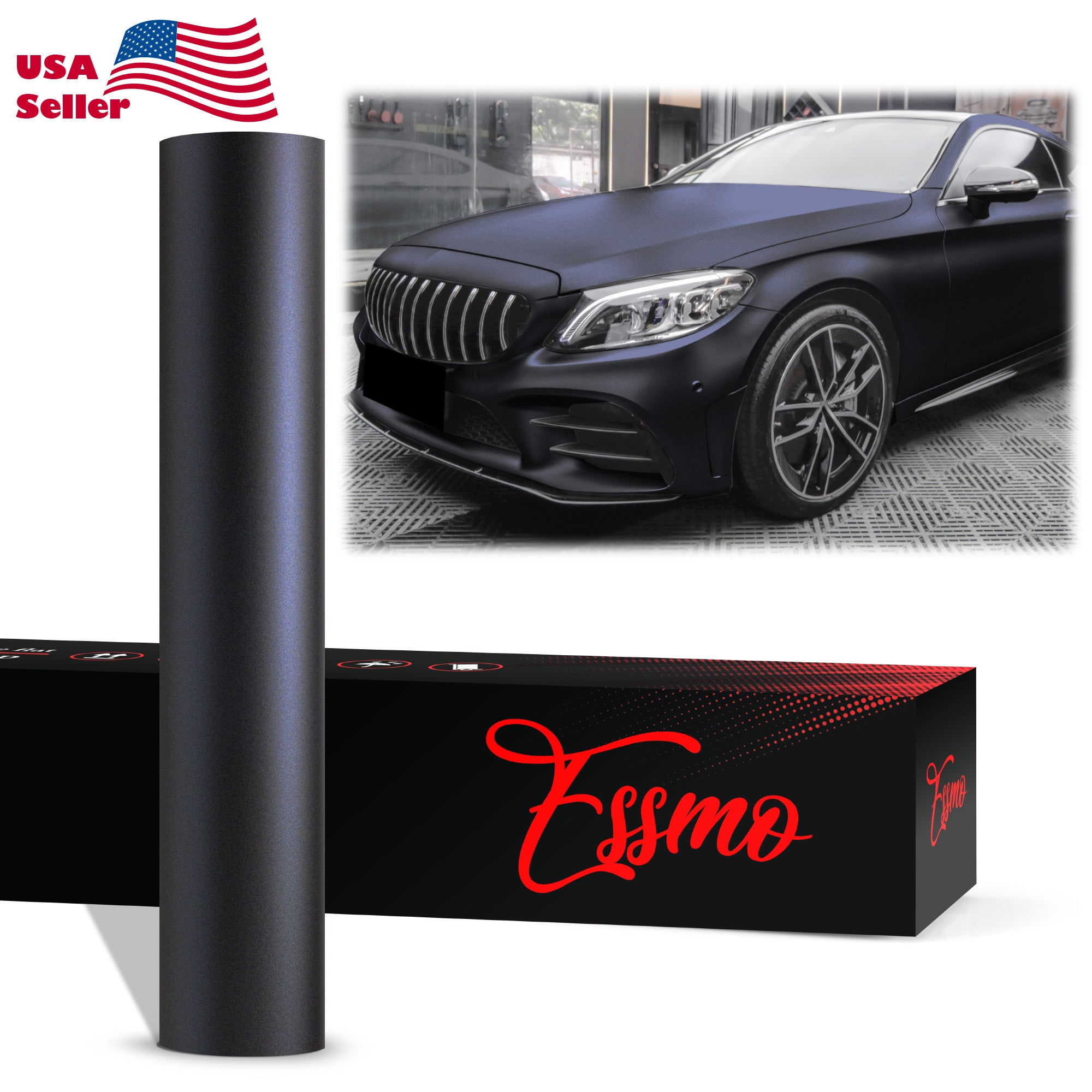 PET Matte Metallic Blackish Blue Vinyl Wrap