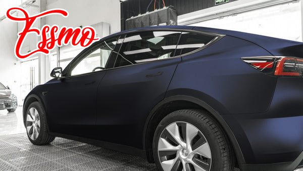 PET Matte Metallic Blackish Blue Vinyl Wrap