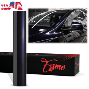 PET Super Gloss Metallic Azurite Black Vinyl Wrap