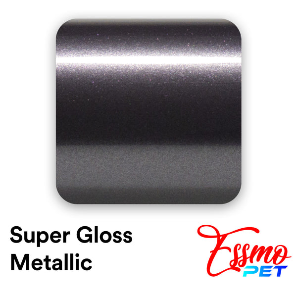 PET Super Gloss Metallic Deep Gray Vinyl Wrap
