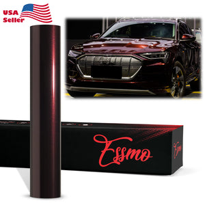 PET Super Gloss Metallic Rose Black Vinyl Wrap
