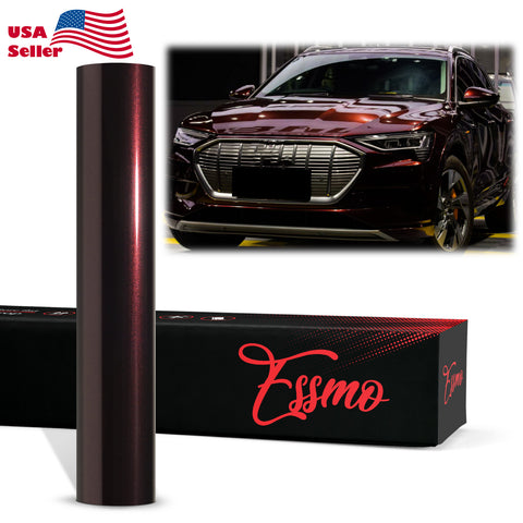PET Super Gloss Metallic Rose Black Vinyl Wrap