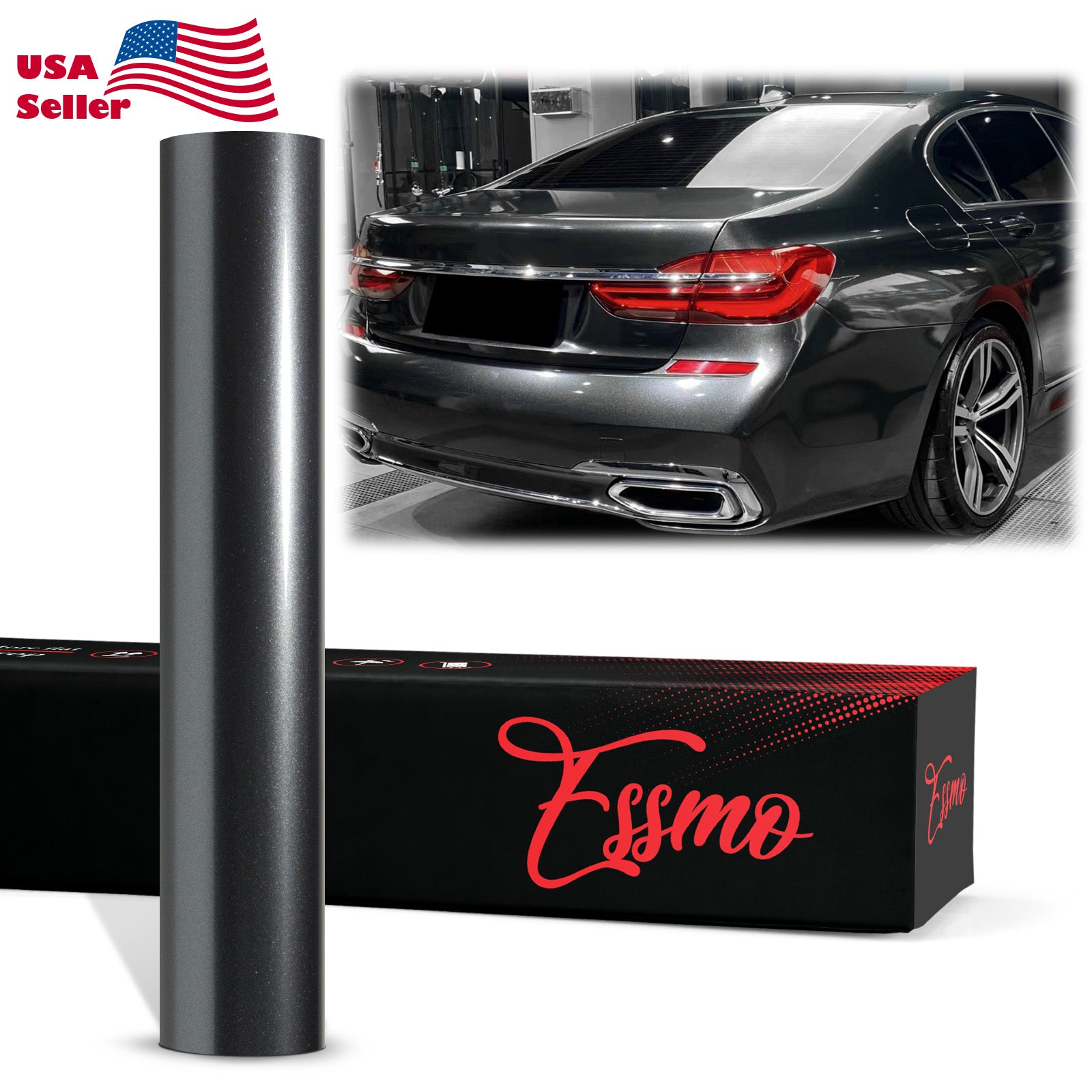 PET Super Gloss Metallic Shadow Gray Vinyl Wrap