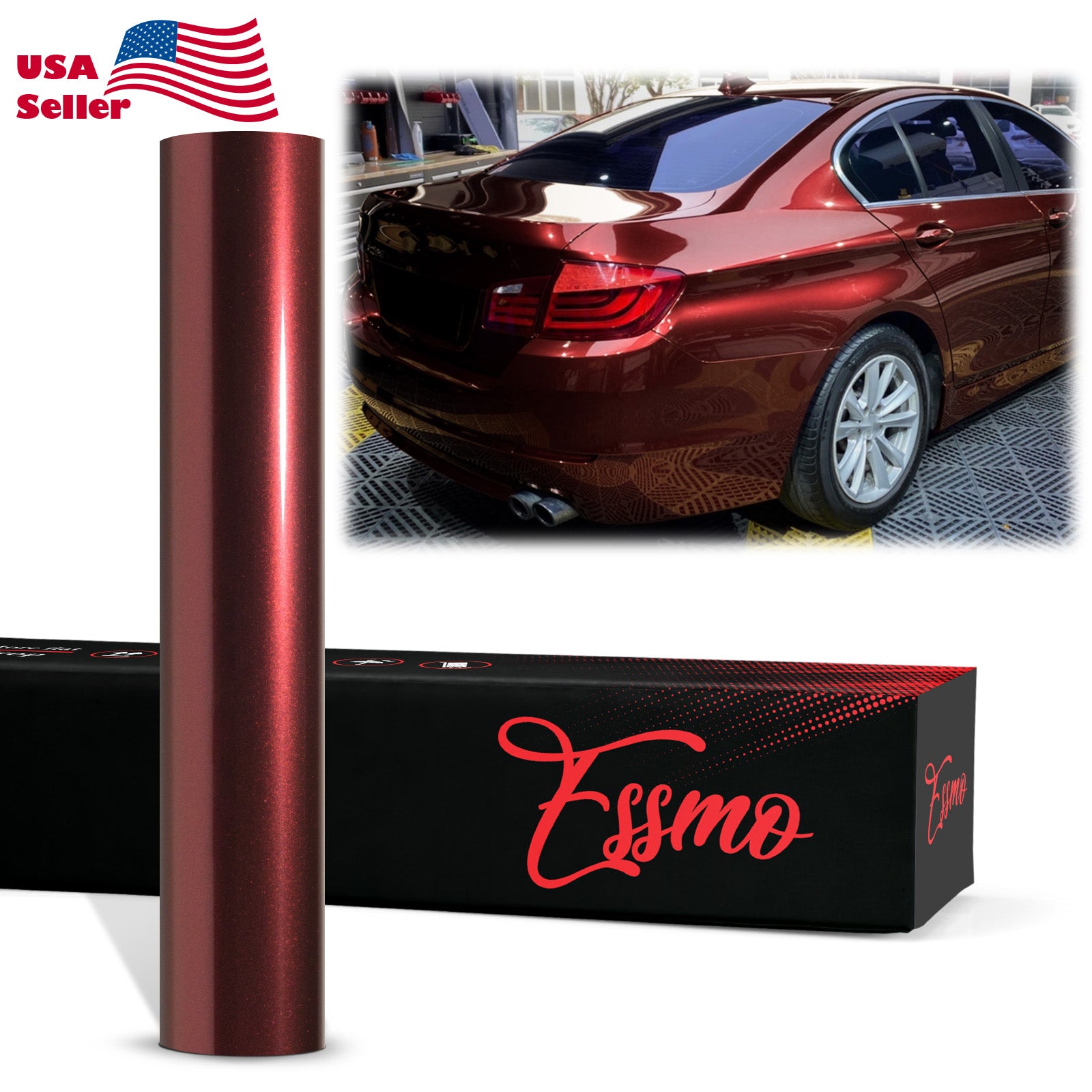 PET Super Gloss Metallic Vampire Red Vinyl Wrap