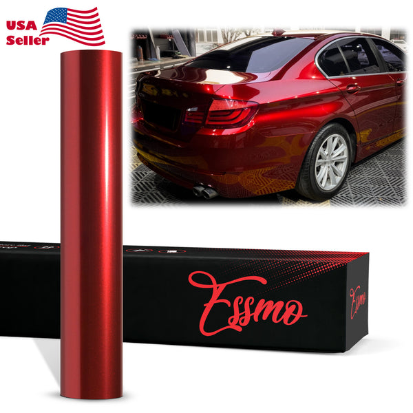 PET Super Gloss Metallic Gem Red Vinyl Wrap