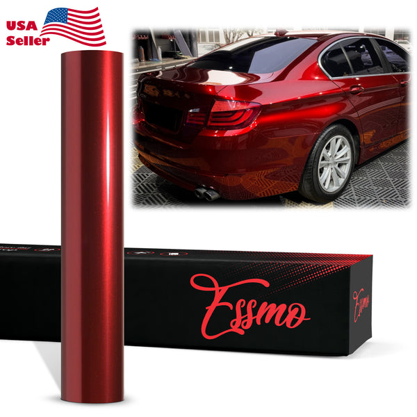 PET Super Gloss Metallic Cherry Red Vinyl Wrap