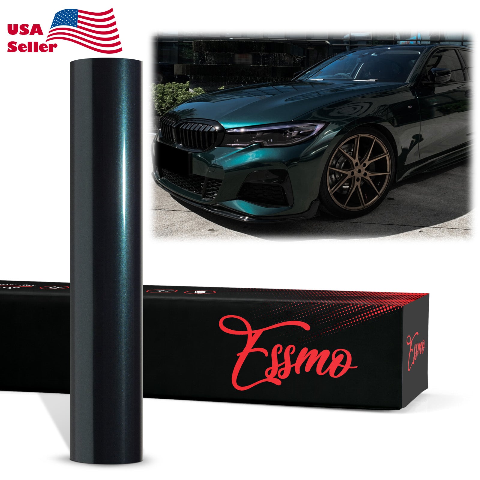 PET Super Gloss Metallic Dark British Green Vinyl Wrap