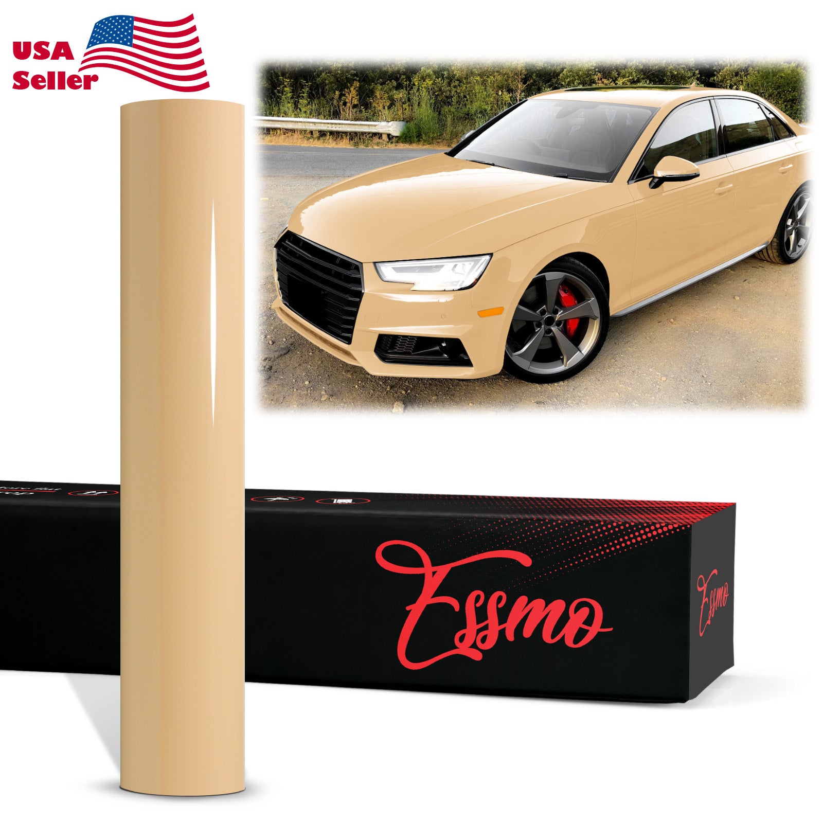 PET Super Gloss Sand Yellow Vinyl Wrap