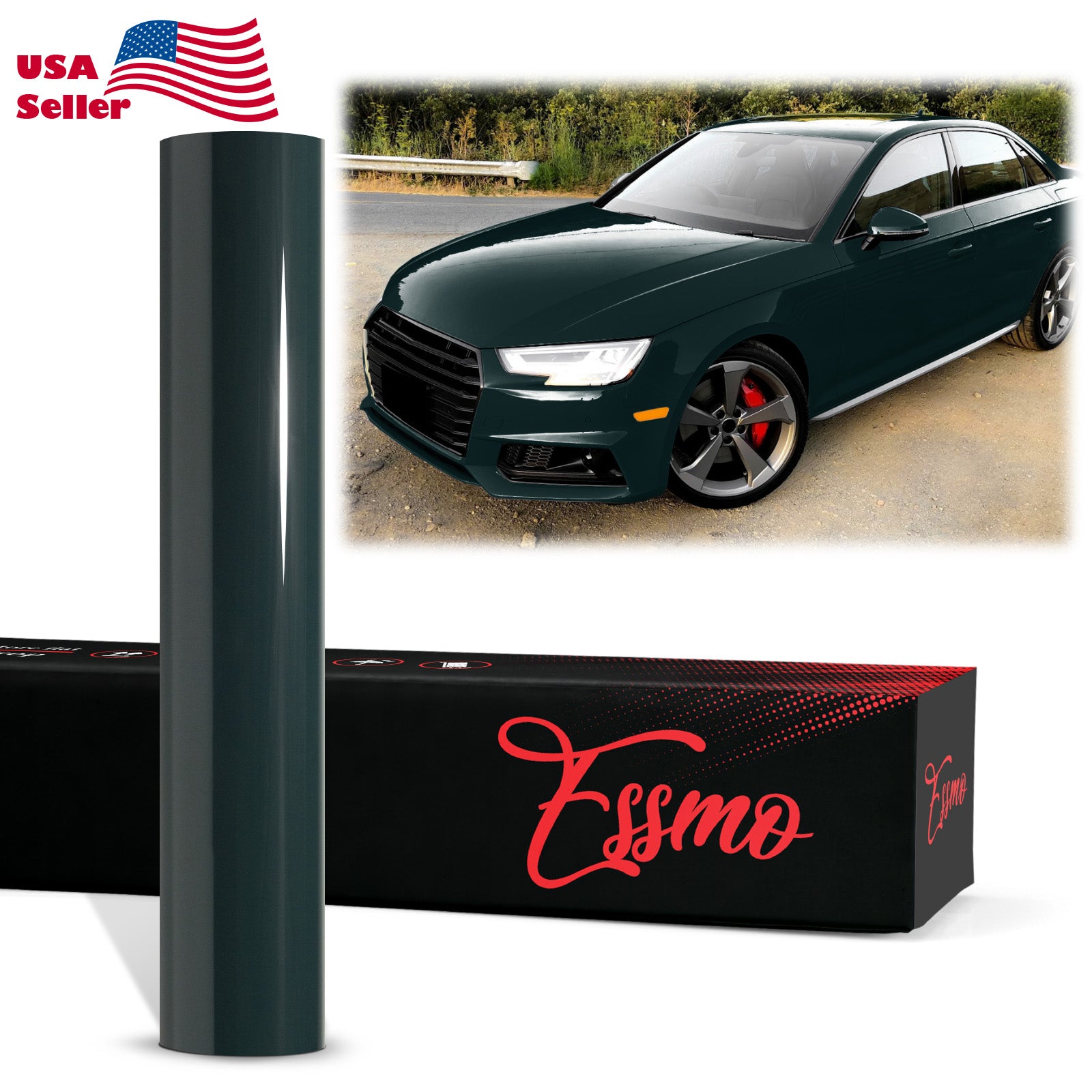 PET Super Gloss Dark Moss Green Vinyl Wrap