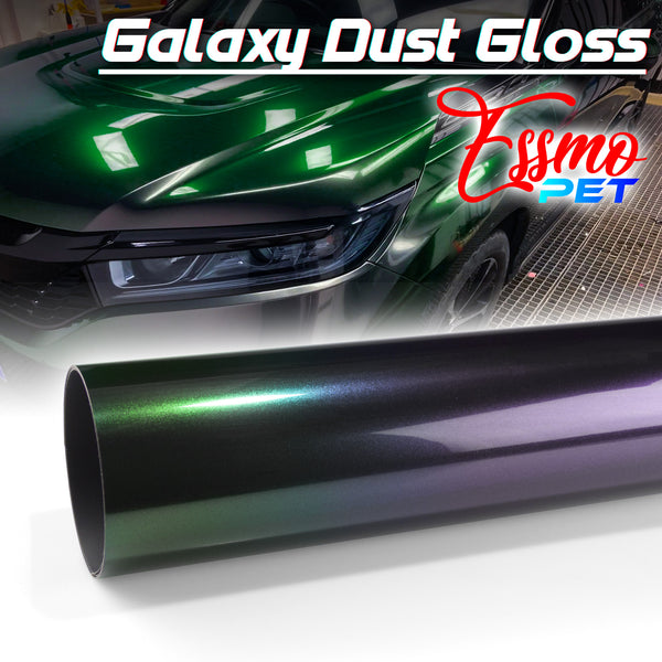 PET Galaxy Dust Gloss Aurora Green Vinyl Wrap