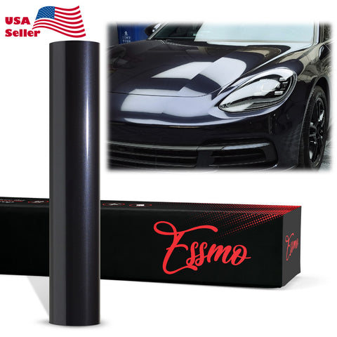 PET Super Gloss Metallic Carbon Black Navy Vinyl Wrap