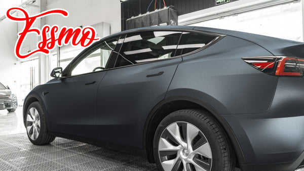 PET Matte Metallic Ghost Gray Blue Vinyl Wrap