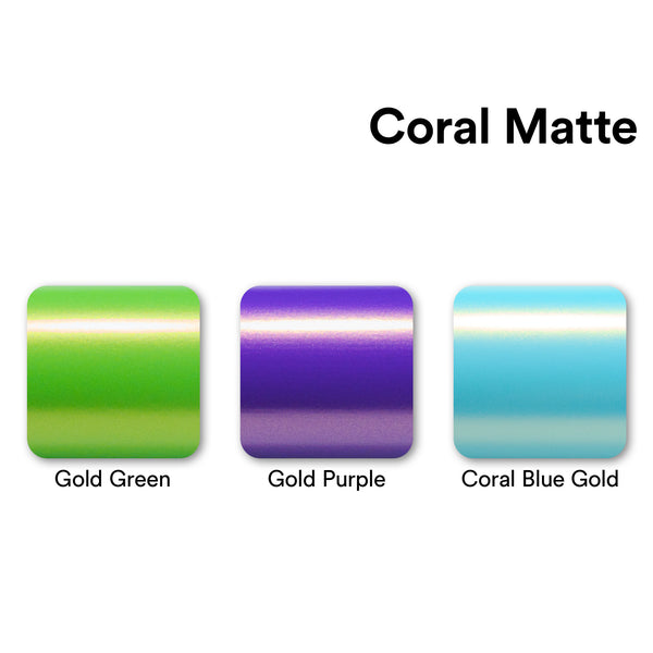 Coral Matte Gold Green Metallic Vinyl Wrap