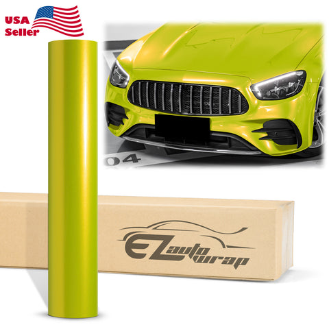 Coral Gloss Austin Lime Yellow Vinyl Wrap