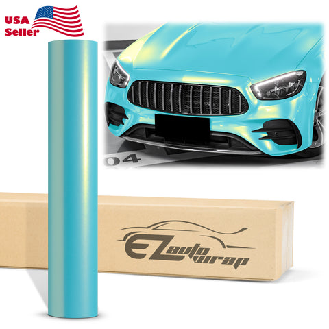 Coral Gloss Coral Blue Gold Vinyl Wrap