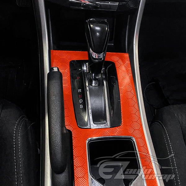 Honeycomb Carbon Fiber Satin Flame Red Hex Vinyl Wrap