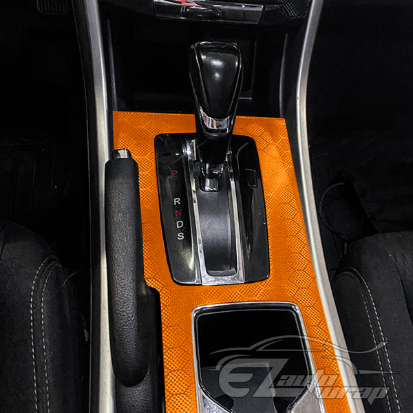 Honeycomb Carbon Fiber Satin Orange Hex Vinyl Wrap