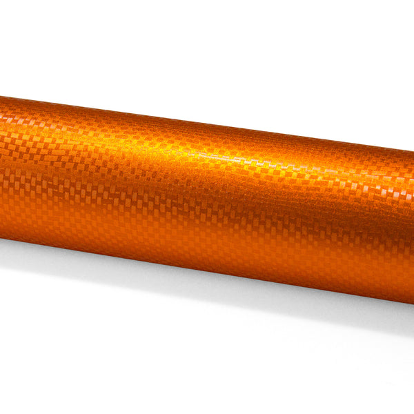 Honeycomb Carbon Fiber Satin Orange Hex Vinyl Wrap