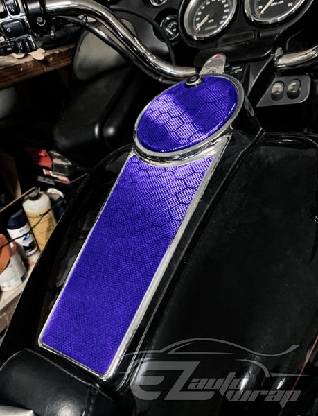 Honeycomb Carbon Fiber Satin Royal Purple Hex Vinyl Wrap