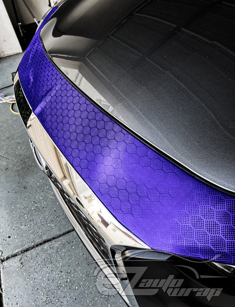 Honeycomb Carbon Fiber Satin Royal Purple Hex Vinyl Wrap