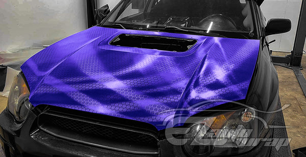 Honeycomb Carbon Fiber Satin Royal Purple Hex Vinyl Wrap